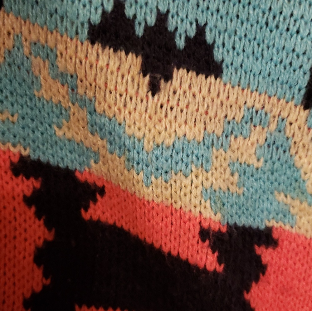 BEAUTIFUL AZTEC PRINT DRAPE FRONT CARDIGAN - Picture 2 of 5